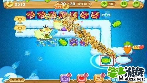 保卫萝卜2第57关宝石金萝卜获得攻略
