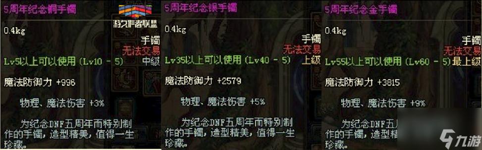 dnf5周年金手镯怎么获得?