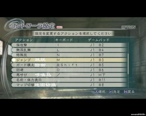 真三国无双6pc版的操作(详细)