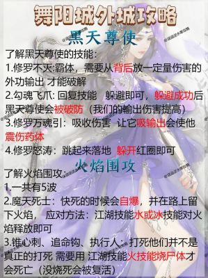 逆水寒手游舞阳城1到6攻略大全